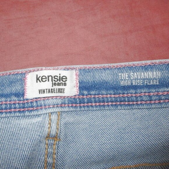 Kensie Wide Leg Jeans Size 30 Savannah Flare Braided Patch Pockets High Rise - Picture 4 of 8